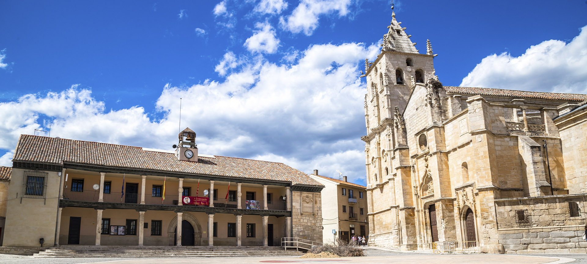 Town Hall and Church of La Magdalena in Torrelaguna (Region of Madrid)