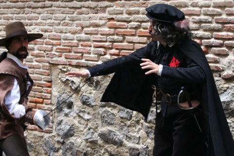 Szene bei einer dramatisierten Führung am Museumshaus Casa Museo Lope de Vega im Stadtviertel Las Letras in Madrid