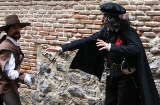 Scene from a dramatised tour next to the Lope de Vega House-Museum in the Barrio de las Letras district in Madrid