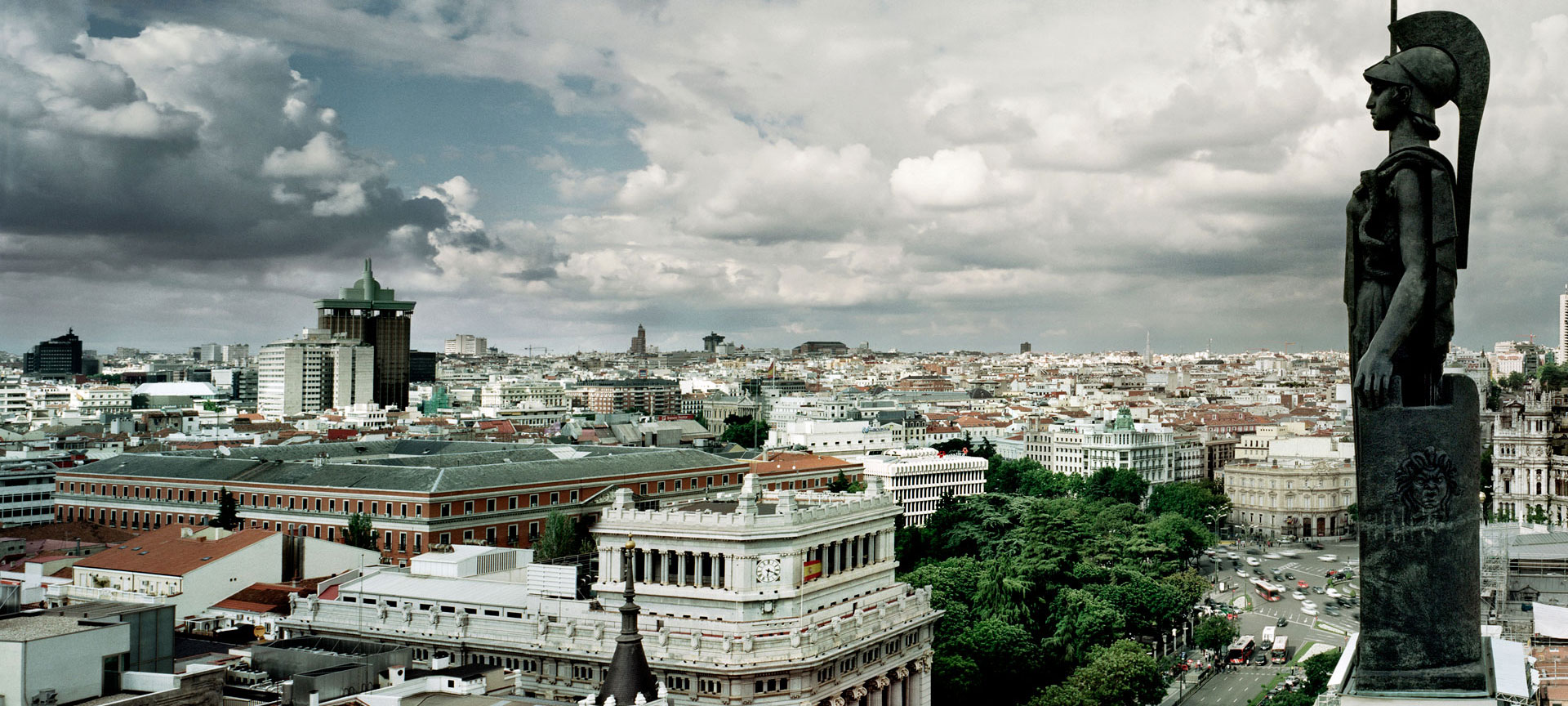 Vue du haut de la terrasse du Círculo de Bellas Artes, Madrid