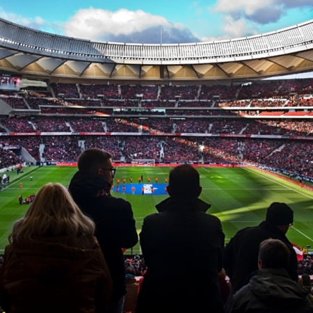 Blick auf das Stadion Civitas Metropolitano in Madrid, Autonome Gemeinschaft Madrid