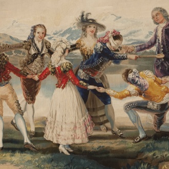 La poule aveugle. Real Fábrica de Tapices. Francisco de Goya y Lucientes