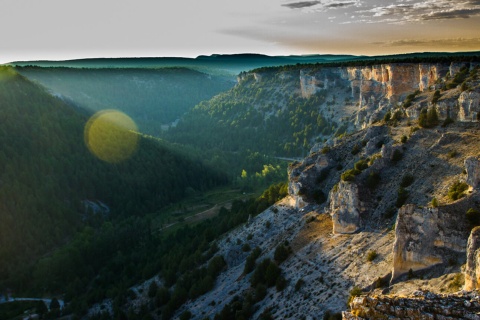 Schlucht des Lobos-Flusses bei Sonnenuntergang