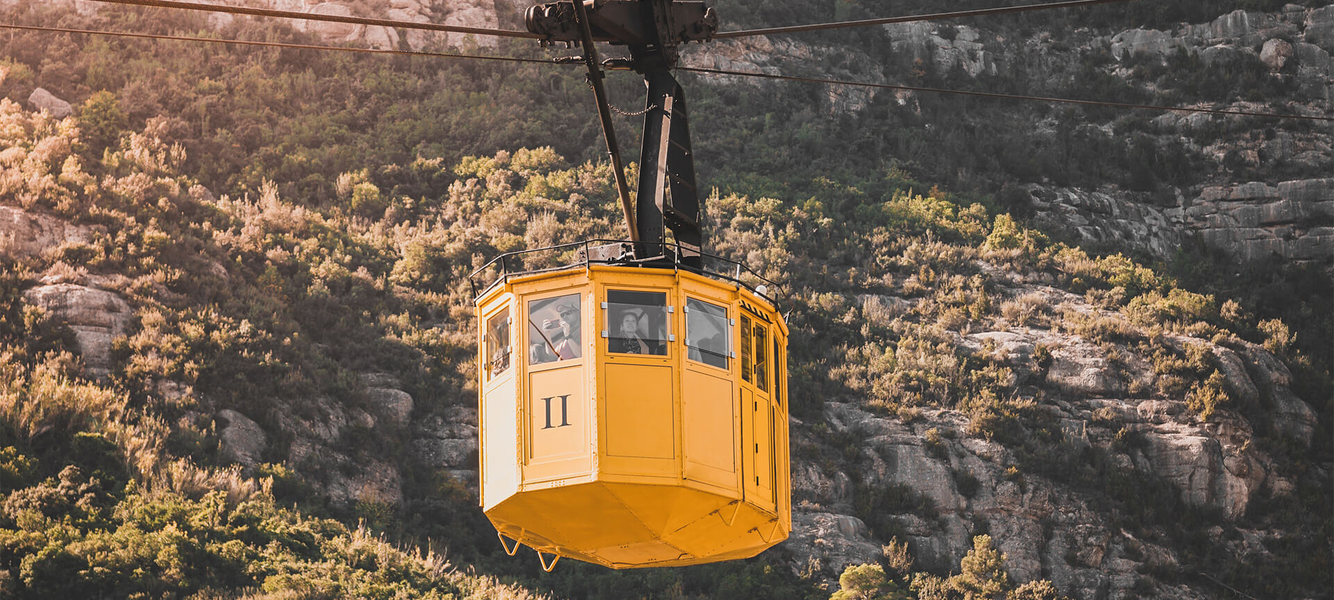 Teleférico en el monte Montserrat
