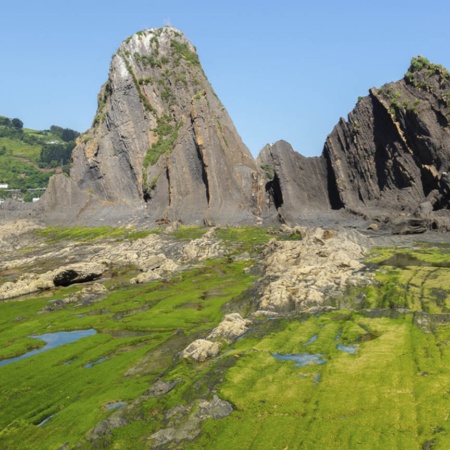 Praia de Saturraran, em Mutriku (Gipuzkoa, País Basco)