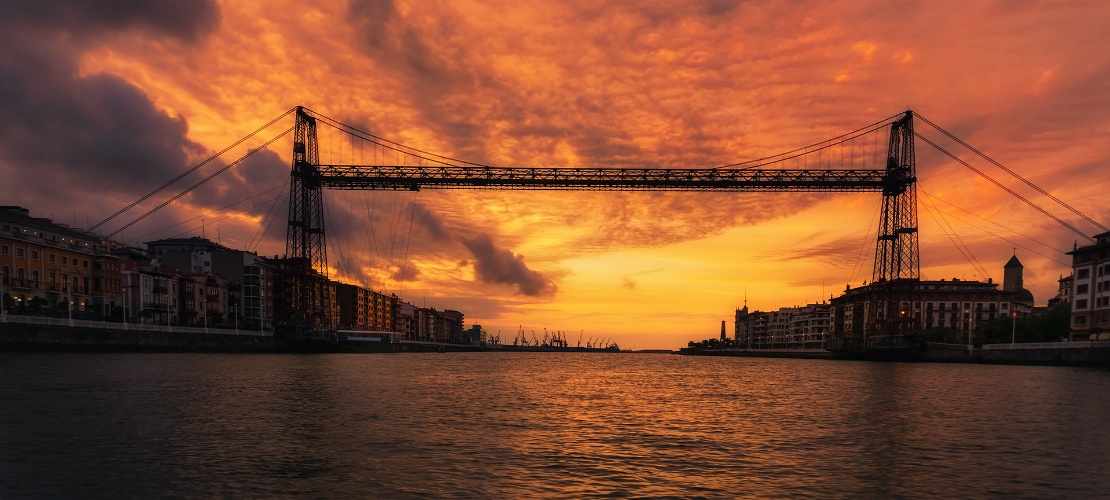 Bizkaia Bridge over the River Nervión in Bilbao