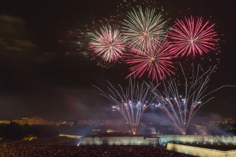 Fireworks in the fiestas of San Fermin