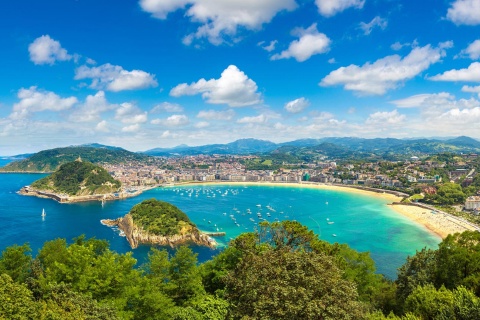 Vista aérea de San Sebastián Guipuzkoa