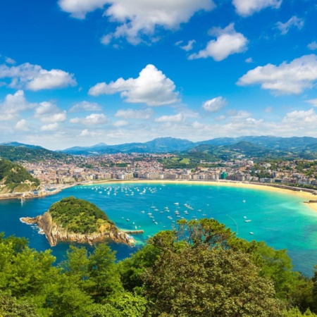 Veduta aerea di San Sebastián. Guipuzkoa