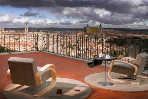 Blick von der Terrasse des Parador de Toledo