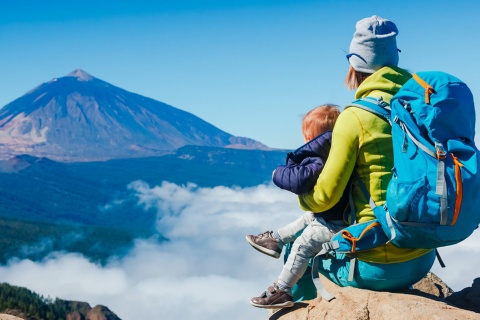 Une famille dans le parc national du Teide