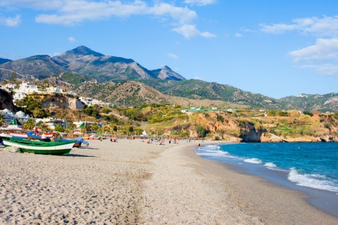 Spiaggia di Burriana di Nerja a Malaga, Andalusia