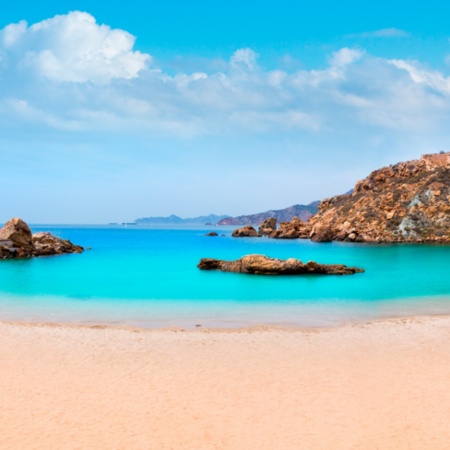 Cala Cortina beach in Cartagena, Murcia