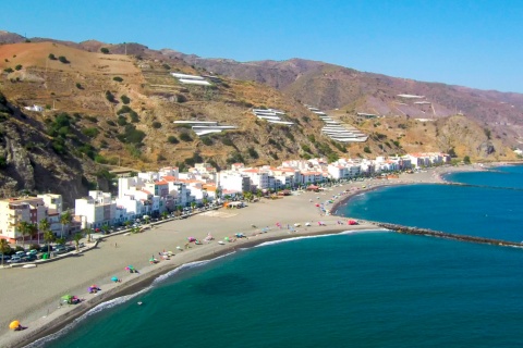 Playa de La Mamola, Granada, Andalusien