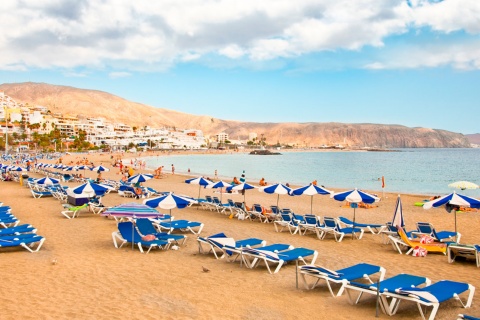 Los Cristianos de Arona Beach in Tenerife, Canary Islands