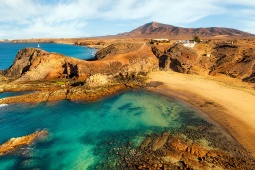 Spiaggia di Papagayo nel sud di Lanzarote, Isole Canarie