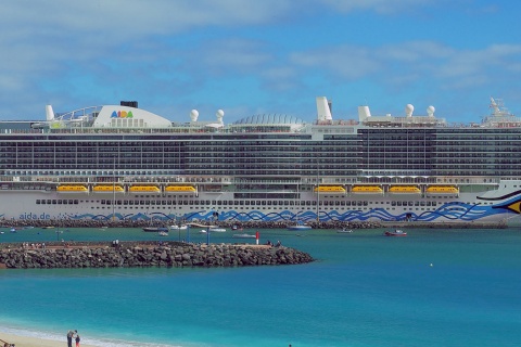 Cruise ship in Puerto Rosario, Fuerteventura