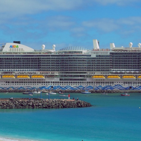 Cruise ship in Puerto Rosario, Fuerteventura