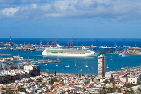 Cruise ship at the port of Las Palmas