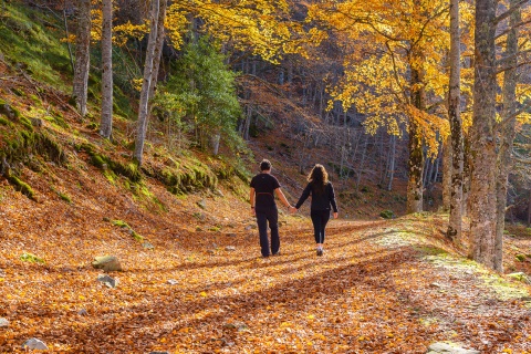 Para spacerująca obszarem chronionego krajobrazu Sierra de Cebollera, La Rioja