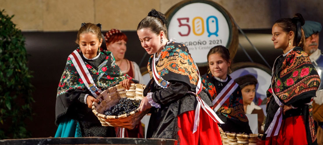 Detail of the inaugural act of the Rioja Wine Harvest festival in Logroño, La Rioja