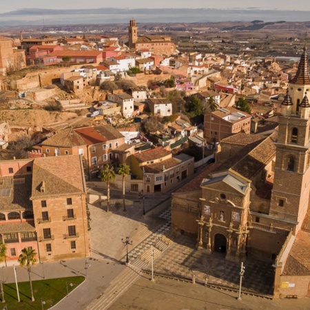 Luftaufnahme von Calahorra. La Rioja