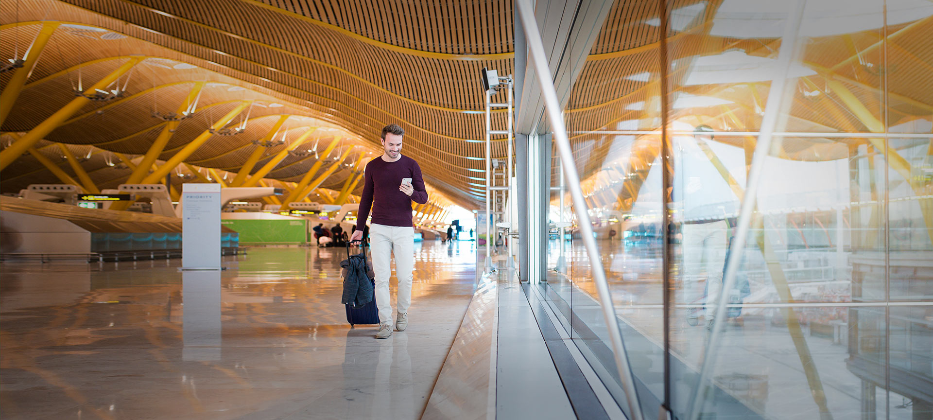 Tourist at Madrid airport Tourist at Madrid airport