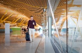 Tourist at Madrid airport