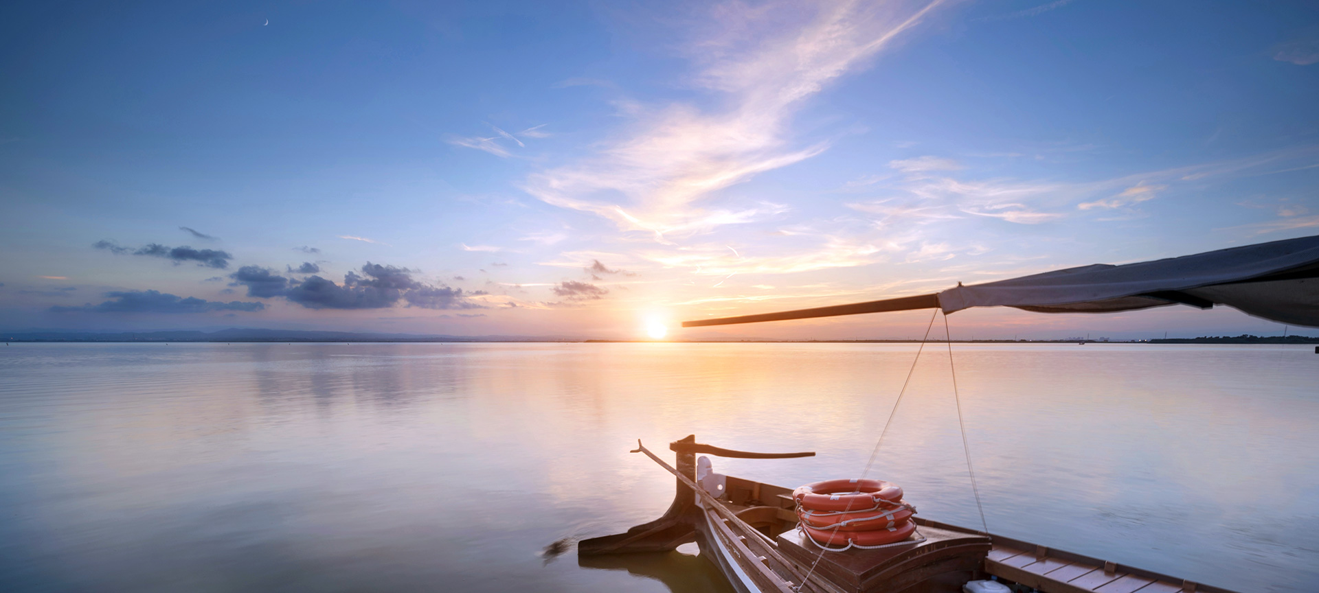 Sonnenuntergang in der Albufera von Valencia