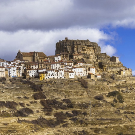 Panoramic view of Ares del Maestre (Castellón, Valencian Community)