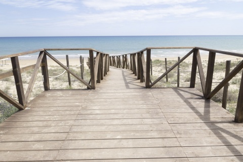 Strand in Guardamar del Segura (Alicante, Region Valencia)