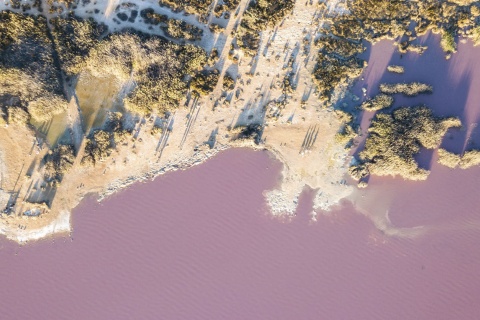A conhecida como lagoa rosa de Torrevieja (Alicante, Comunidade Valenciana)