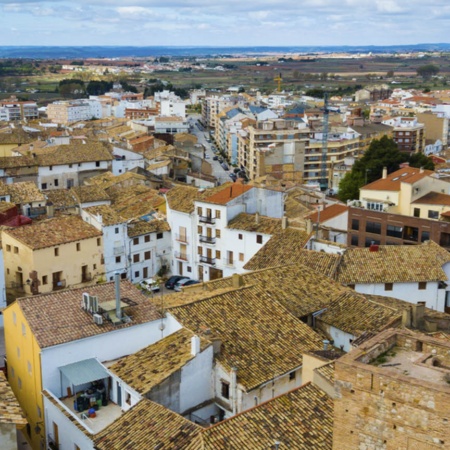 Vista aérea de Requena, em Valência (Comunidade Valenciana)