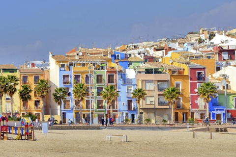 Widok na Villajoyosa (Alicante, Autonomiczna Wspólnota Walencji)