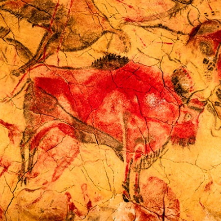Наскальное изображение бизона в пещере Альтамира. Сантильяна-дель-Мар (Кантабрия)