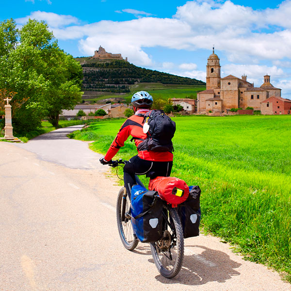 Ciclista en el Camino de Santiago