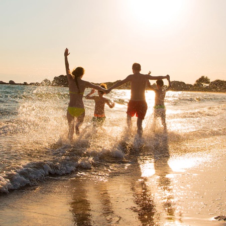 Family on the beach