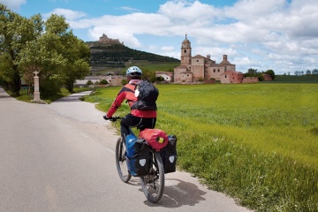  Rowerzysta na szlaku Camino de Santiago