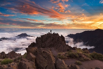 Pico de la Cruz nel Parco nazionale della Caldera de Taburiente nell’isola di La Palma, isole Canarie