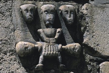 Detail der Casa Paulet in Artíes (Lleida, Katalonien)