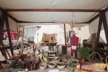 Farmers' market in Tortosa (Tarragona, Catalonia) during the Renaissance Festival