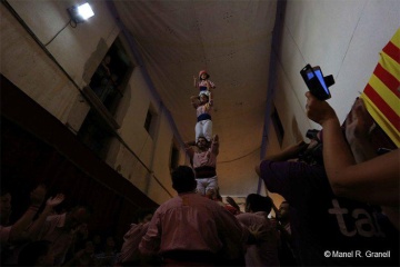 Castells (human towers) in the fiestas of Sant Magí in Tarragona (Catalonia)