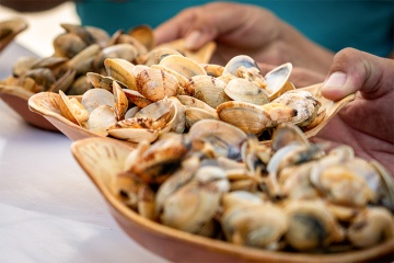 A festa das amêijoas, no Carril, no concelho de Vilagarcía de Arousa (Pontevedra, Galiza)