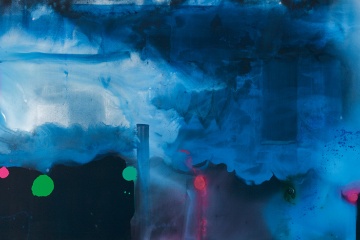 Helen Frankenthaler. Sterne beobachten (Star Gazing), 1989. Acryl auf Leinwand, 181,6x365,8 cm. Helen Frankenthaler Foundation, New York.