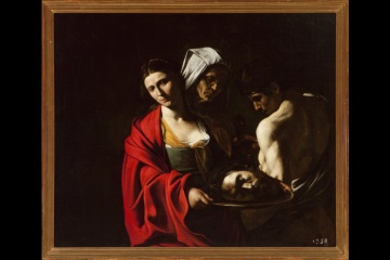 Salomé com a cabeça de Batista. Michelangelo Merisi da Caravaggio. 1607. Óleo sobre tela, 126 x 149 cm