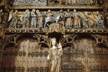 Portico of the Church of Santa María de los Reyes in Laguardia, Álava (The Basque Country)