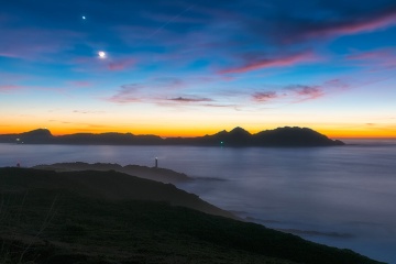 シエス諸島の夕暮れの景観