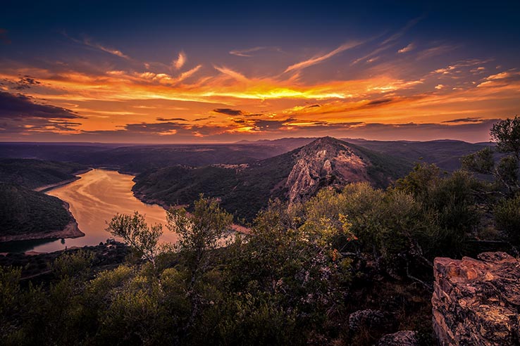 Sonnenuntergang im Nationalpark Monfragüe Sonnenuntergang im Nationalpark Monfragüe