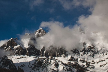 Snowtopped mountains in the Picos de Europa