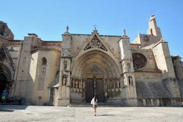 Outside view of the Archpriest's Basilica of Santa María la Mayor in Morella (Castellón, Region of Valencia)